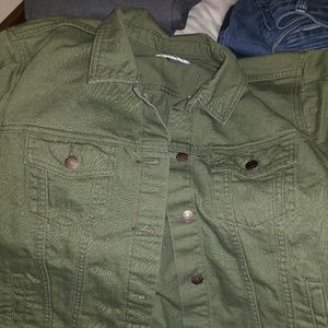 Old Navy Olive Green Denim Jacket
